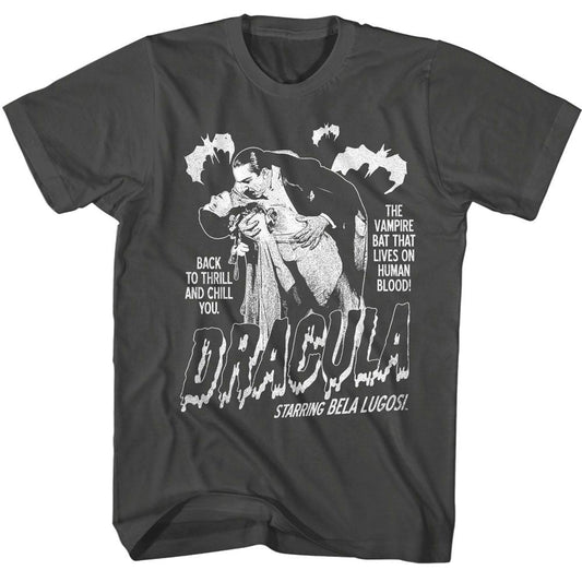 Bela Lugosi - Single Color Dracula With Bats Boyfriend Tee