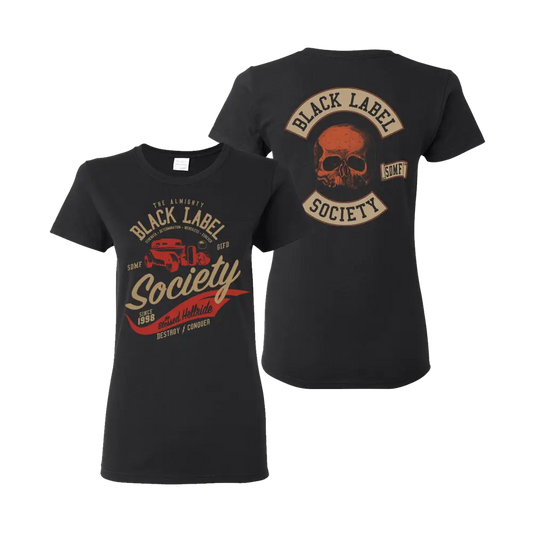 Blessed Hellride Rat Rod Womens Black Tee