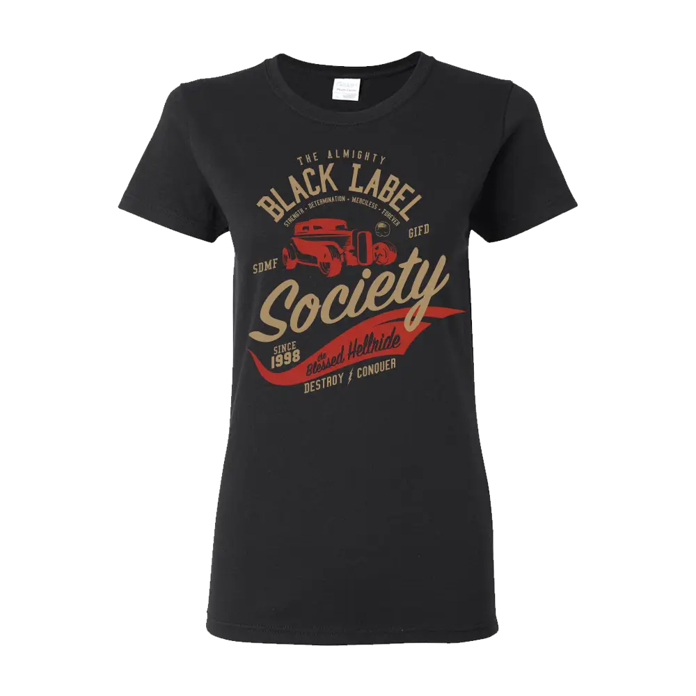 Blessed Hellride Rat Rod Womens Black Tee