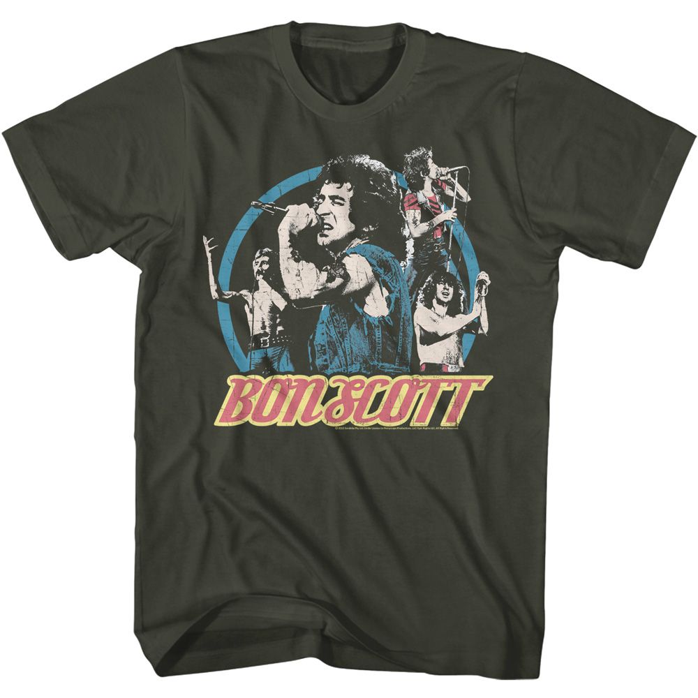 Bon Scott - Multi Image Circle T-Shirt