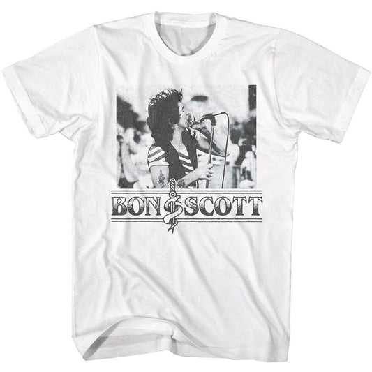 Bon Scott - Singing With Microphone T-Shirt