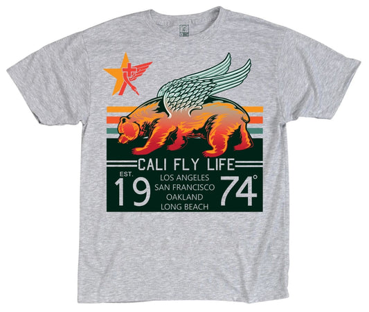 "Cali Fly 1974" Steel Grey Tee