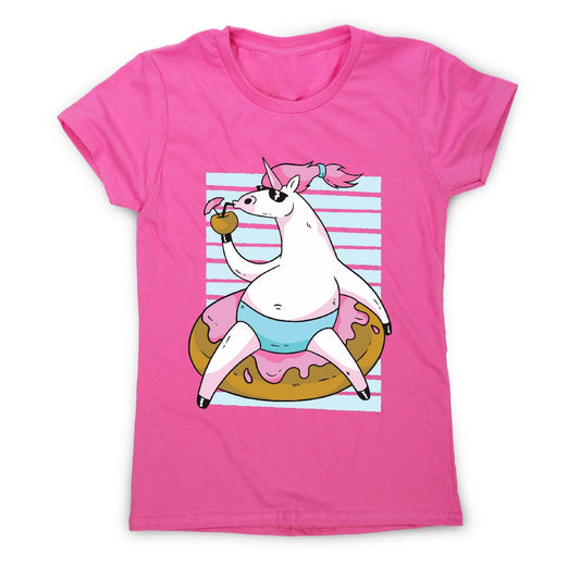 Chilling unicorn - women's funny illustrations t-shirt