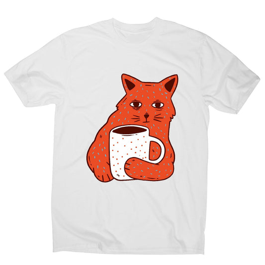 Coffee and cat - men's funny premium t-shirt