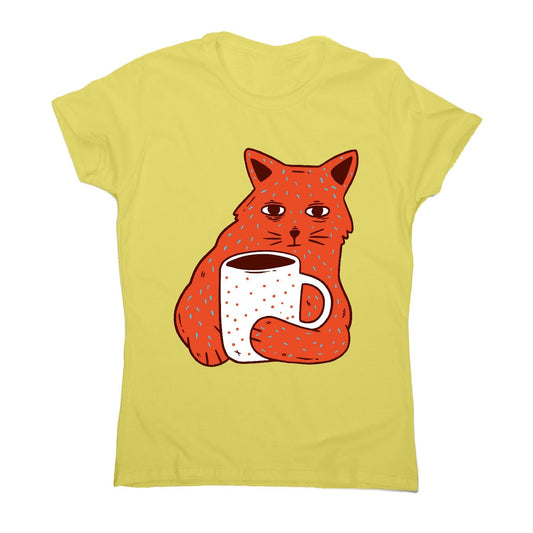 Coffee and cat - women's funny premium t-shirt