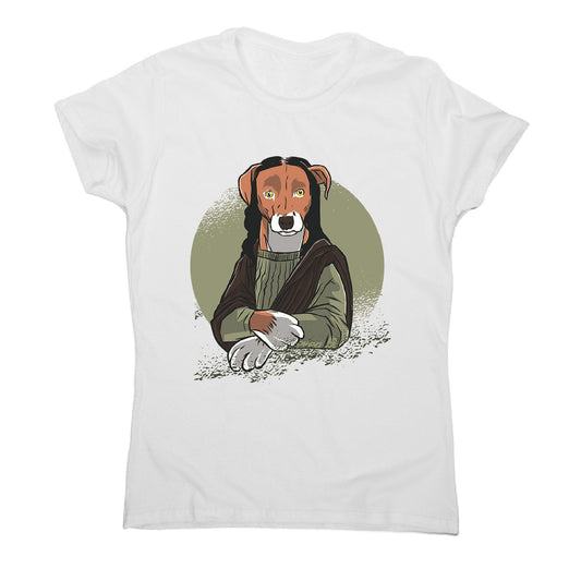 Dog monalisa - women's funny premium t-shirt