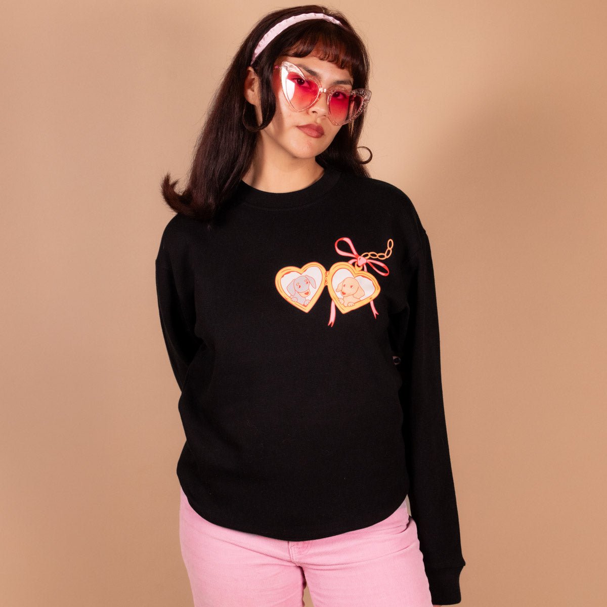 doxie locket unisex crew sweatshirt