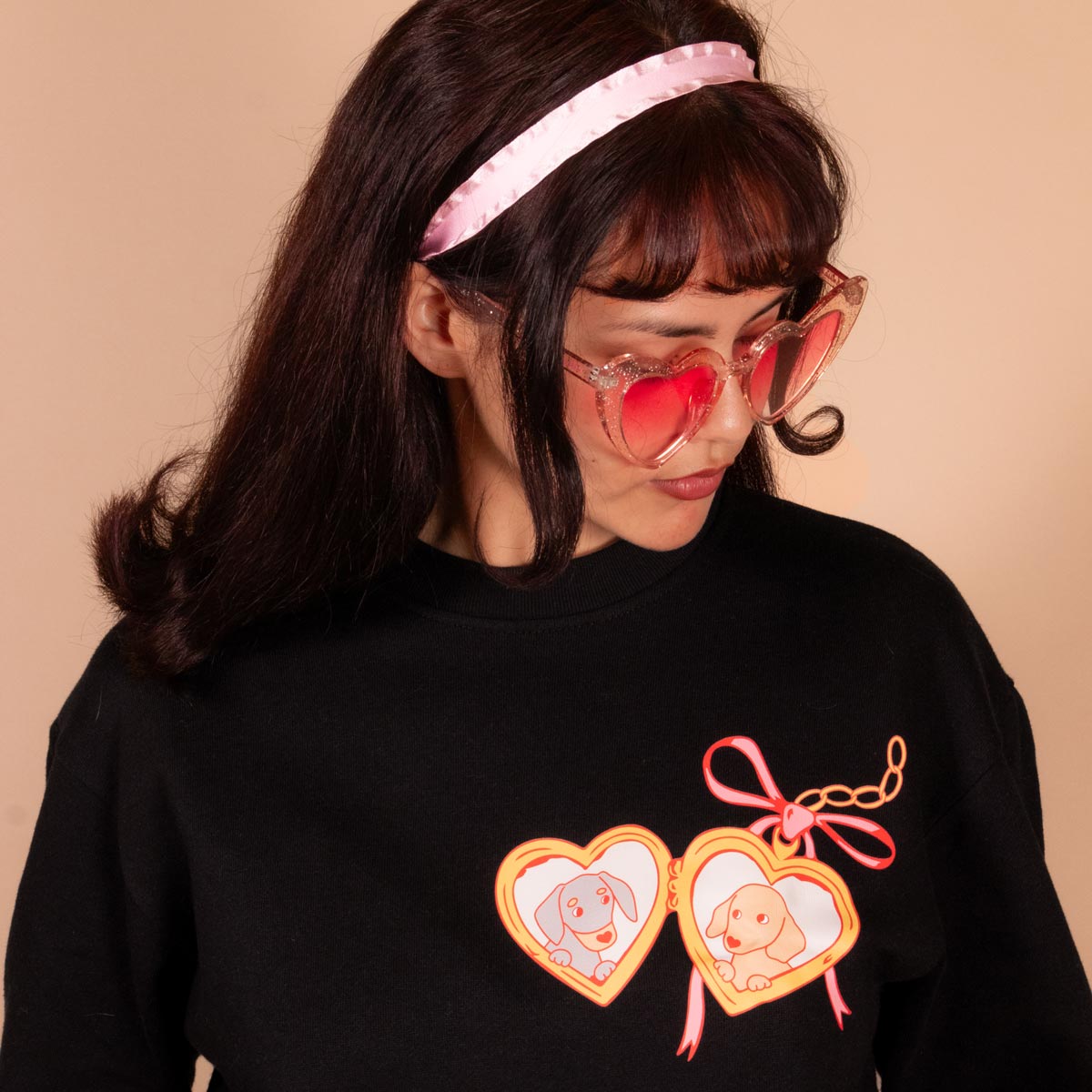doxie locket unisex crew sweatshirt