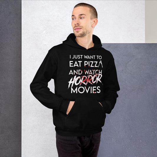 Eat Pizza and Watch Horror Movies Pullover Hoodie