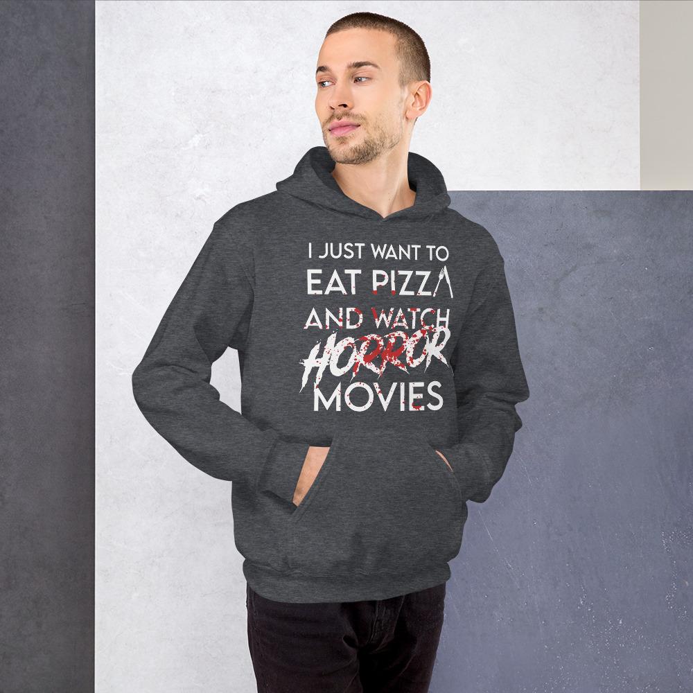 Eat Pizza and Watch Horror Movies Pullover Hoodie