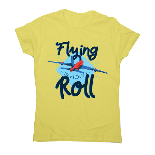 Flying airplane - funny women's t-shirt