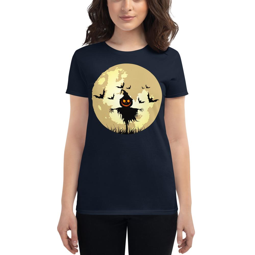 Full Moon Scarecrow Halloween Horror Women's Premium T-shirt