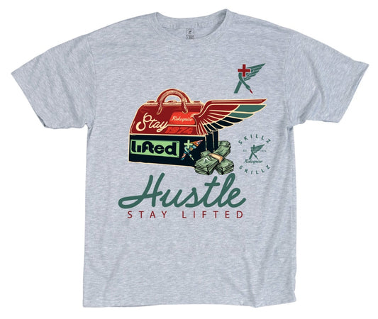 "Hustle Bag Man" Ash Heather Grey Tee