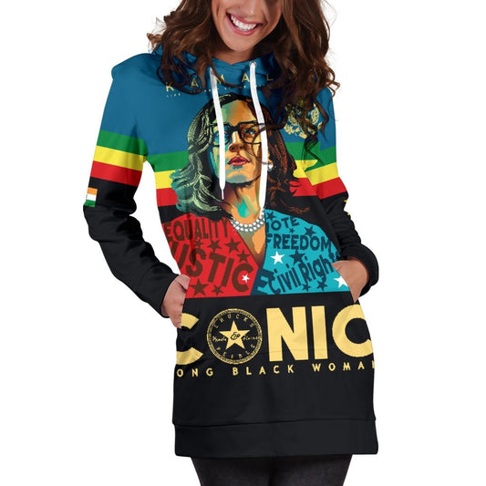 "Iconic Kamala" Limited Edition Black Hoodie Dress