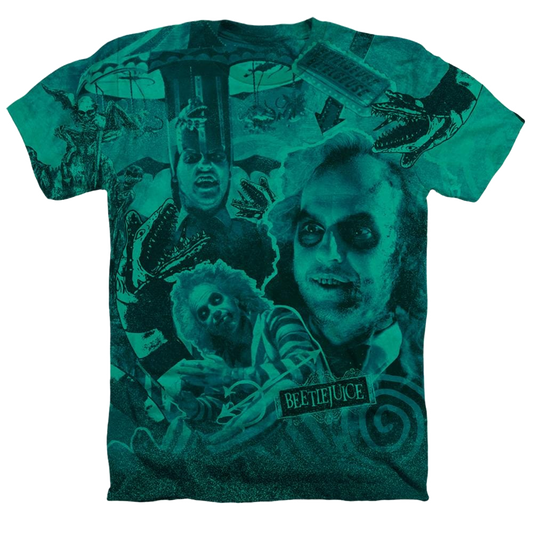 Beetlejuice Three Times The Charm - Men's All-Over Heather T-Shirt