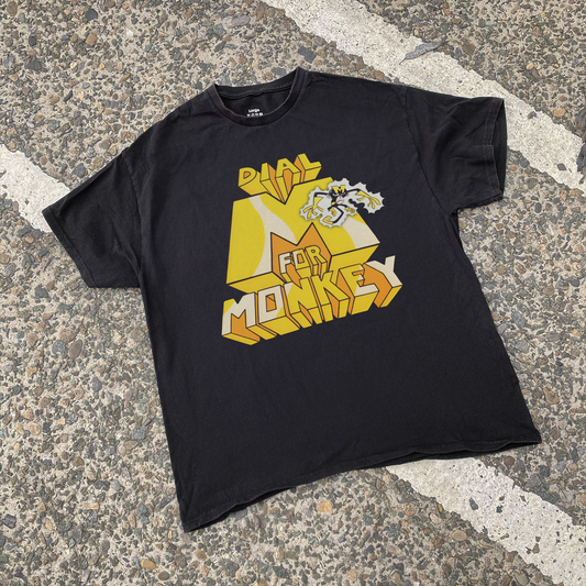 'DIAL M FOR MONKEY' CN VINTAGE BLACK TEE