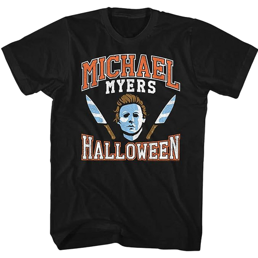 Halloween Horror Movie Michael Myers Varsity Style T Shirt