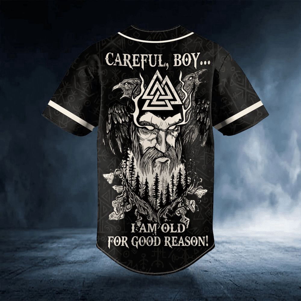 Old For Good Reason Viking Custom Baseball Jersey For Men Women, skull lover, Baseball Fans Gift - lylyprint.com