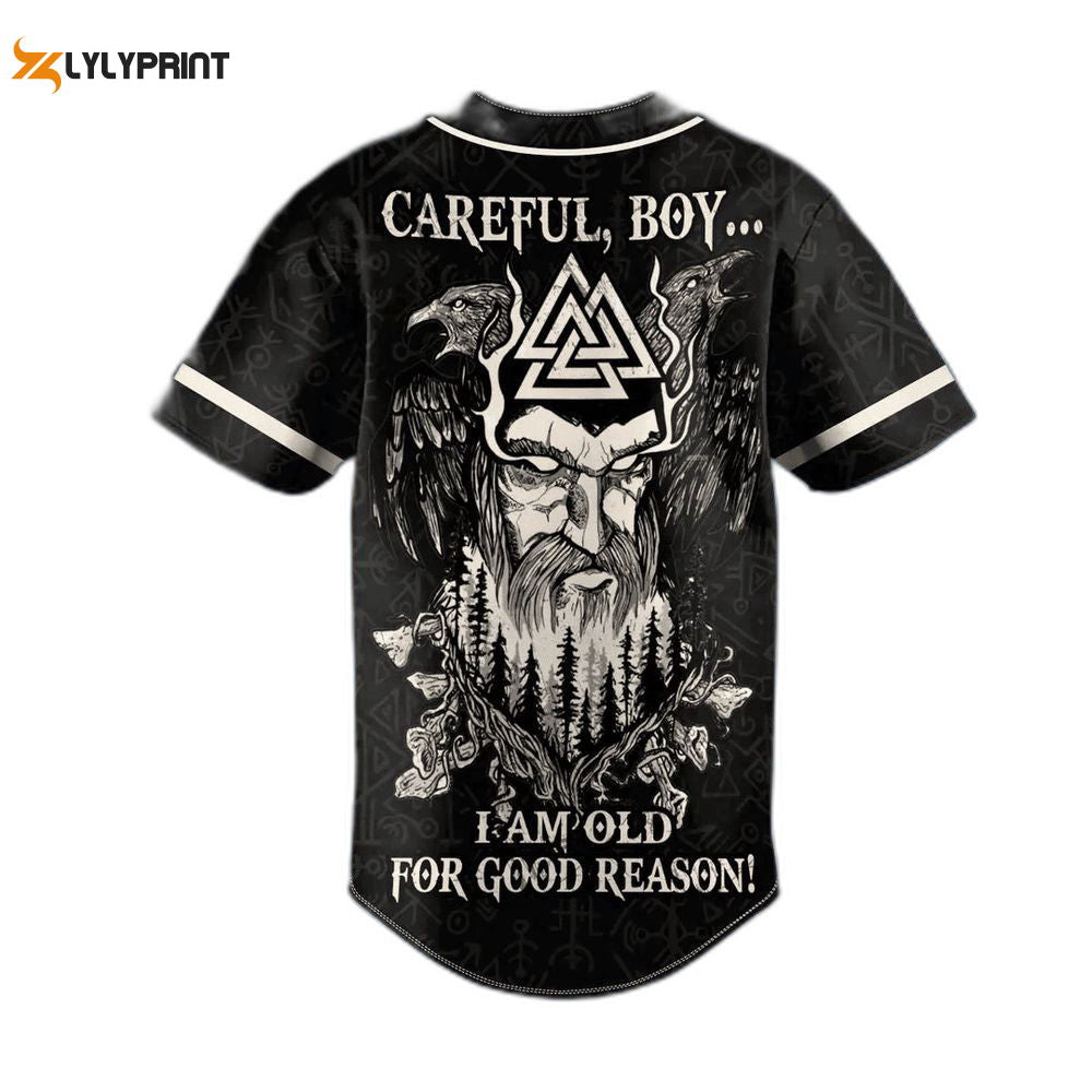 Old For Good Reason Viking Custom Baseball Jersey For Men Women, skull lover, Baseball Fans Gift - lylyprint.com