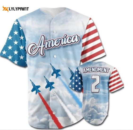 Premium Personalized America USA Flag Plane 3D Baseball Jersey – Perfect Gift for Men & Women - lylyprint.com