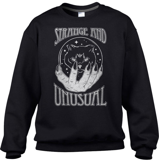 Unisex Strange and Unusual Sweatshirt - Occult shirt - Pastel Goth Shirt - Black Cat Shirt