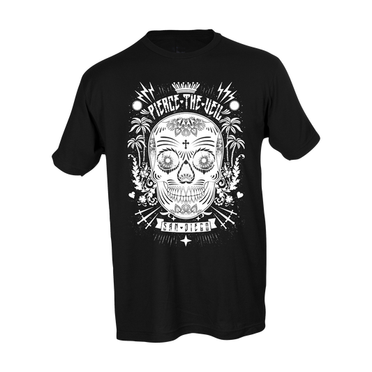 "White Sugar Skull" Black T-Shirt