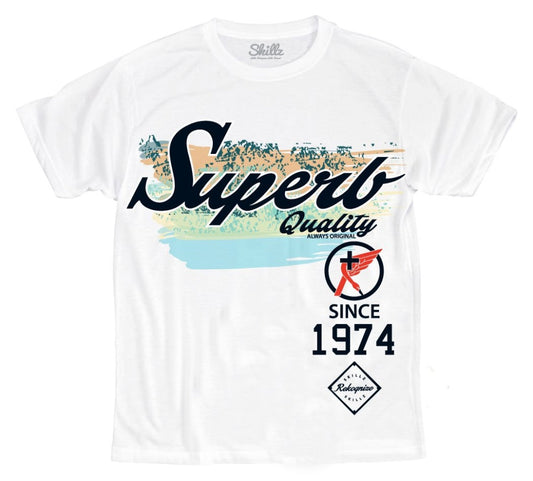 "Superb" Graphic White Tee