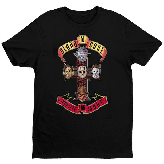 Horror - Parody Appetite for more Adult Fitted Black T-Shirt