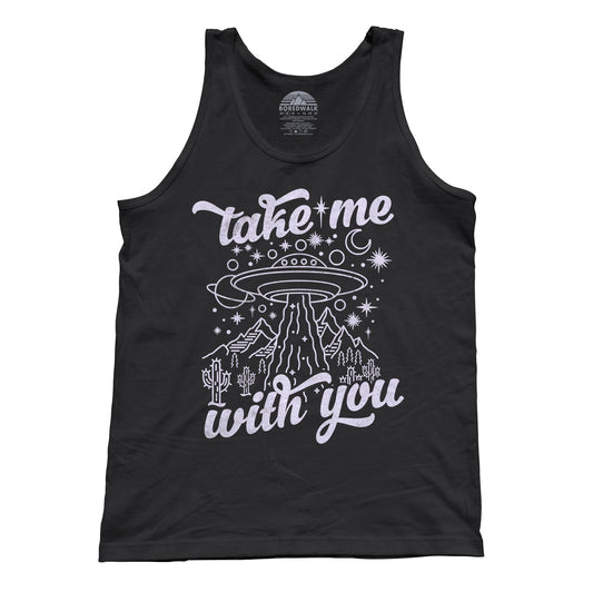 Unisex Take Me With You Alien UFO Shirt Tank Top