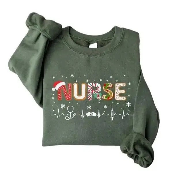 Nurse Christmas sweatshirt/hoodie/tshirt, Christmas Nurse Sweatshirts, Holiday Nurse Sweater, Christmas Stethoscope Shirt, Holiday Nurse, Nursing Sweaters