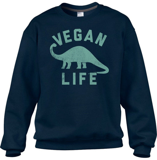 Unisex Brontosaurus Vegan Life Sweatshirt - Funny Vegan Shirt