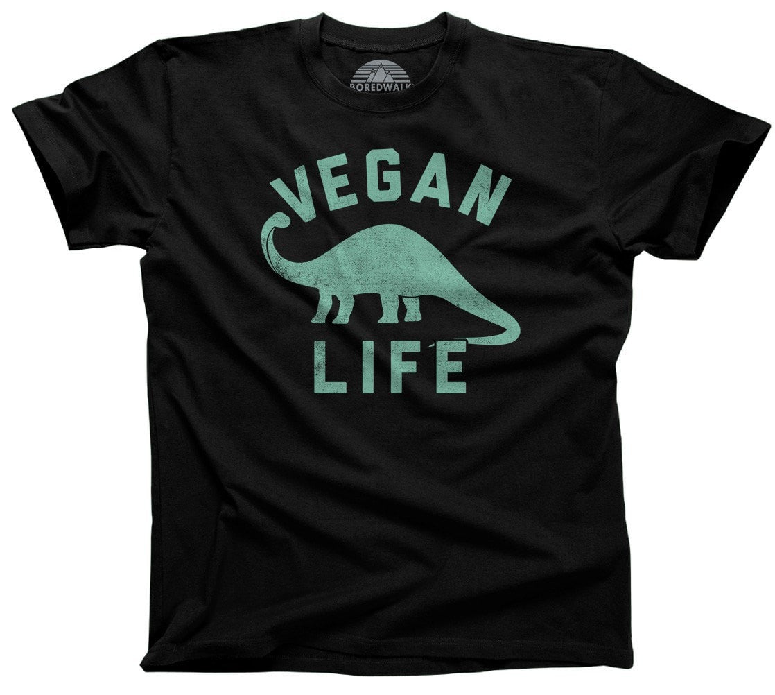 Men's Brontosaurus Vegan Life T-Shirt Funny Vegan Shirt
