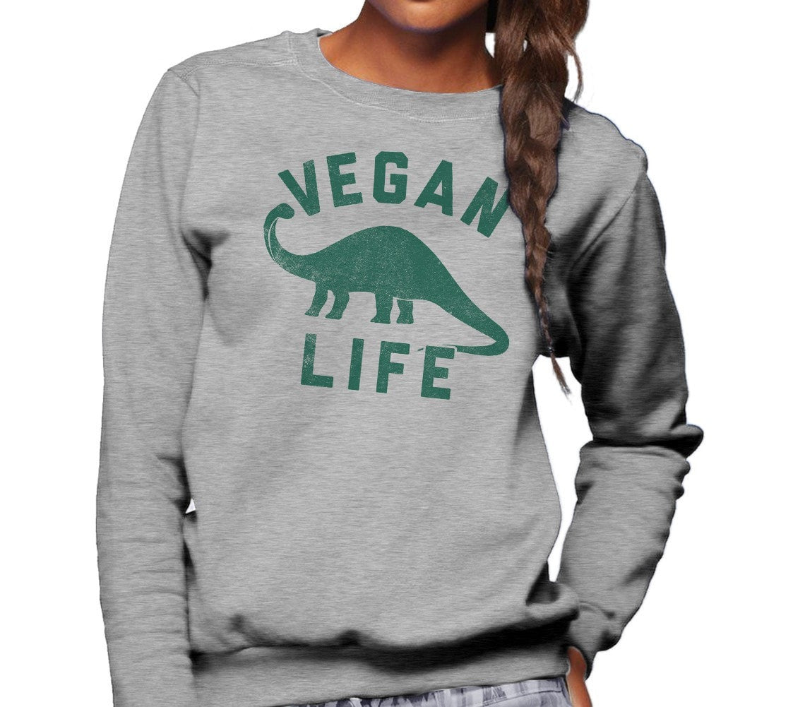 Unisex Brontosaurus Vegan Life Sweatshirt - Funny Vegan Shirt