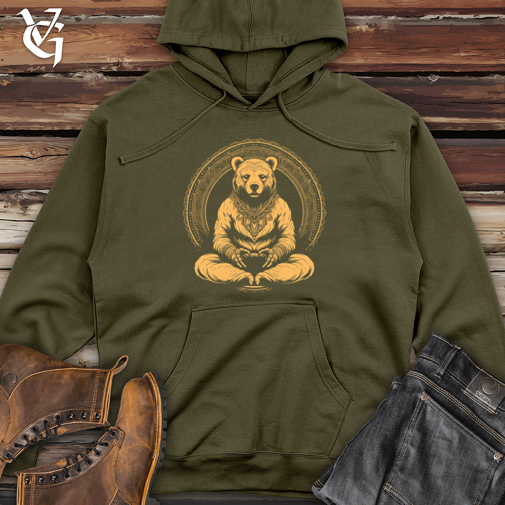 Vintage Zen Bear Midweight Hooded Sweatshirt