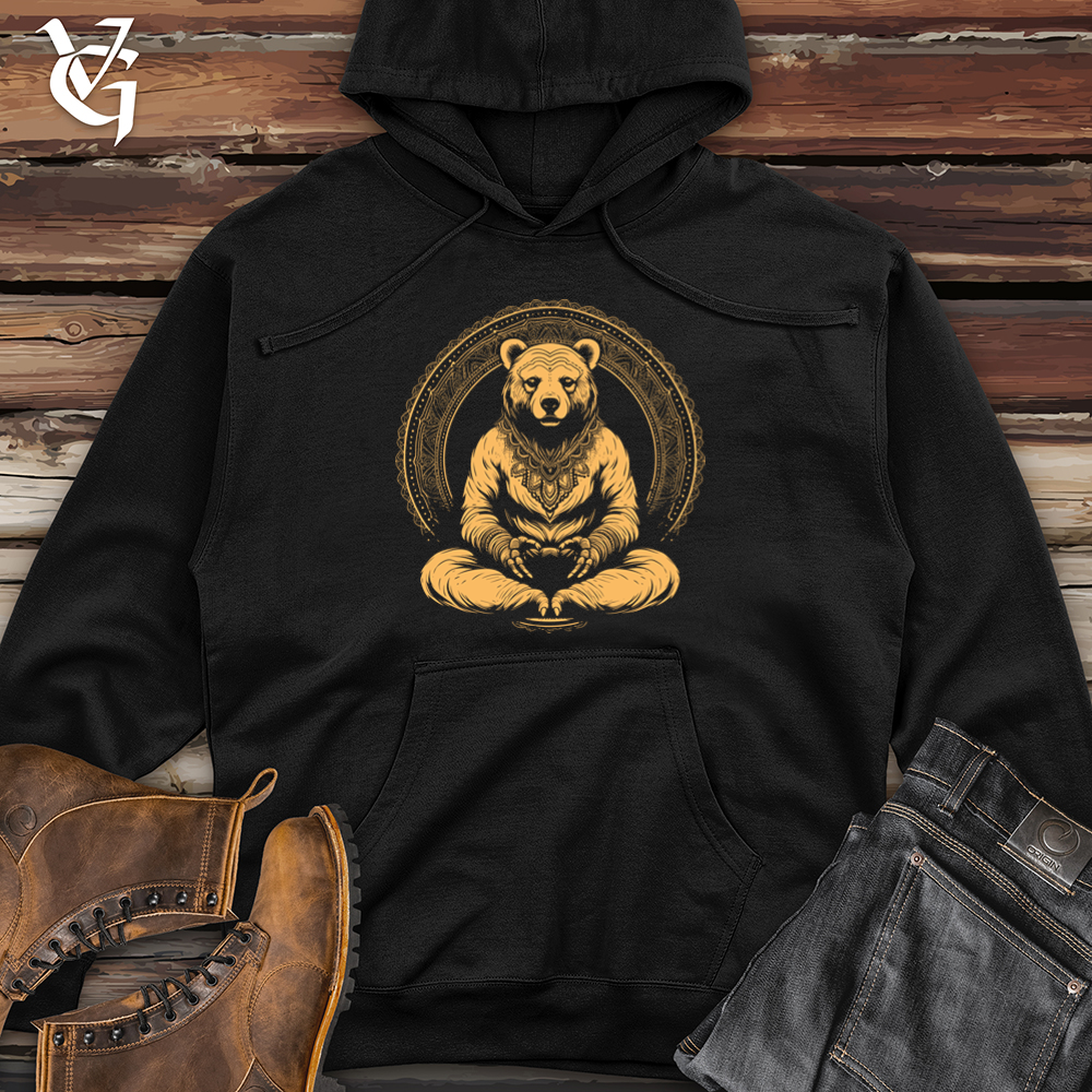 Vintage Zen Bear Midweight Hooded Sweatshirt