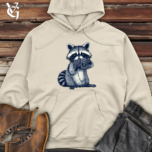 Raccoon Photographer Snapshot Midweight Hooded Sweatshirt