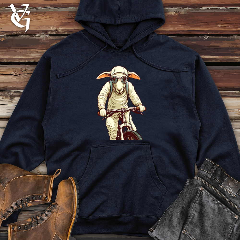 Sheep Pedal Power Cycle Tour Midweight Hooded Sweatshirt