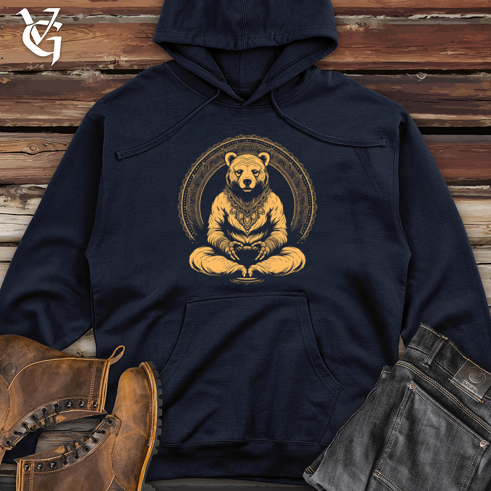 Vintage Zen Bear Midweight Hooded Sweatshirt