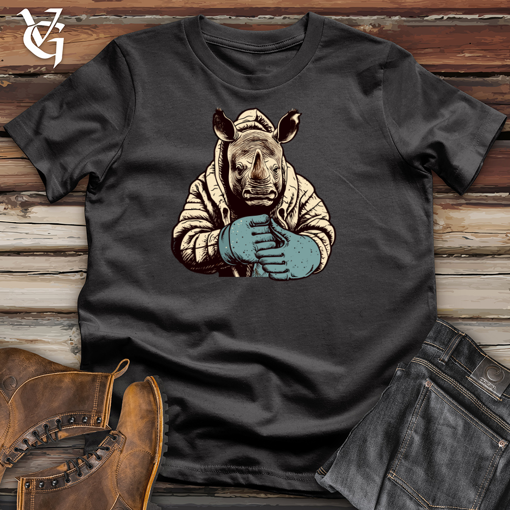 Vintage Mitten Wearing Rhino Cotton Tee