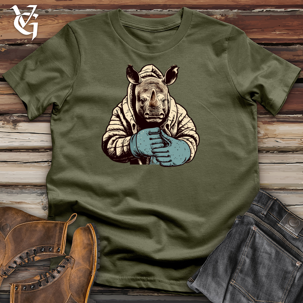 Vintage Mitten Wearing Rhino Cotton Tee