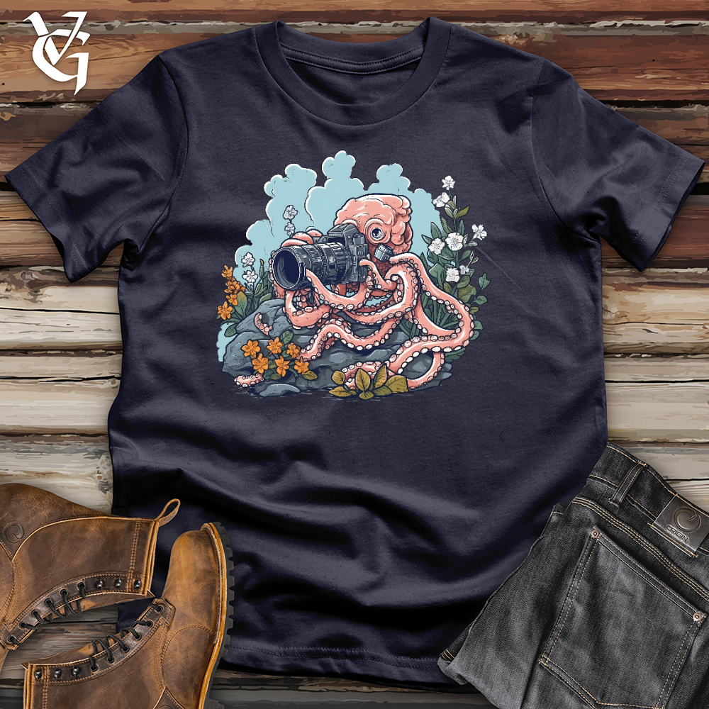 Octopus Photographer Cotton Tee