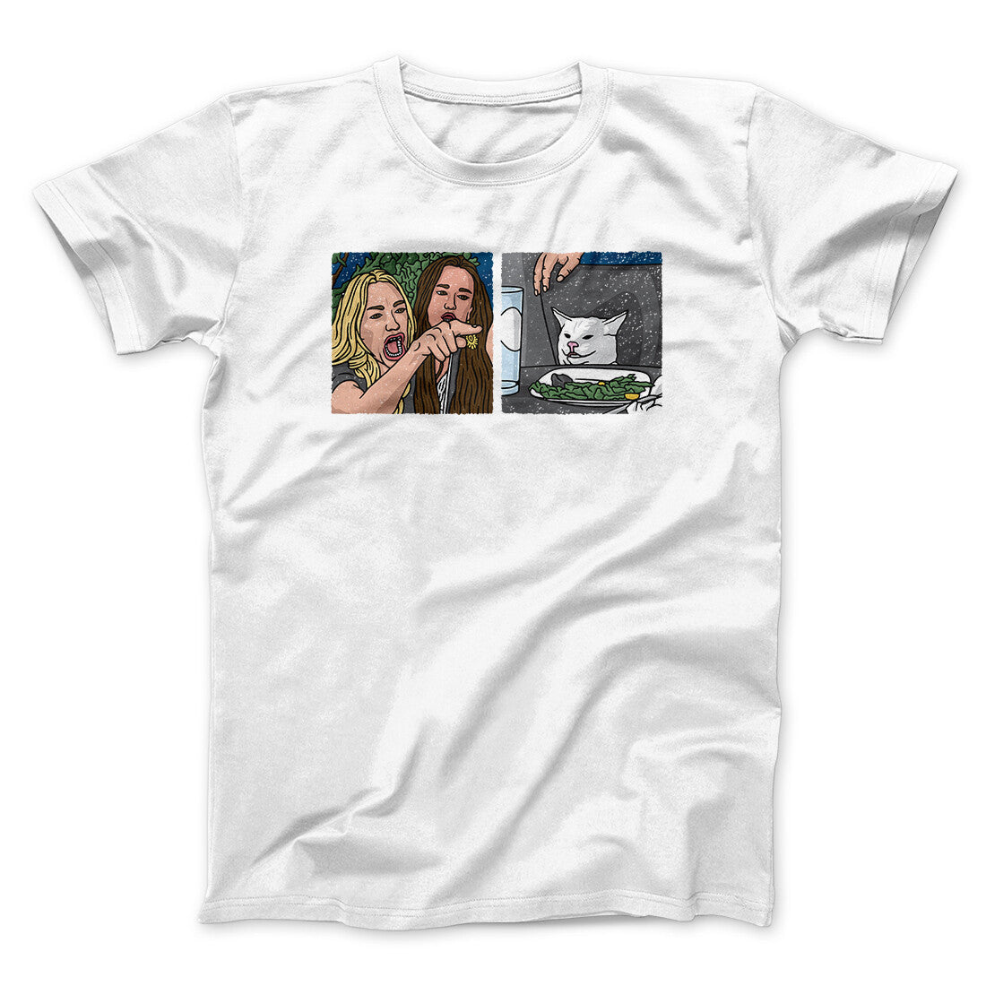 Woman Yelling At A Cat Meme Funny Men/Unisex T-Shirt Hoodie, Sweatshirt | VibeWeaveTees.com (Image 2)